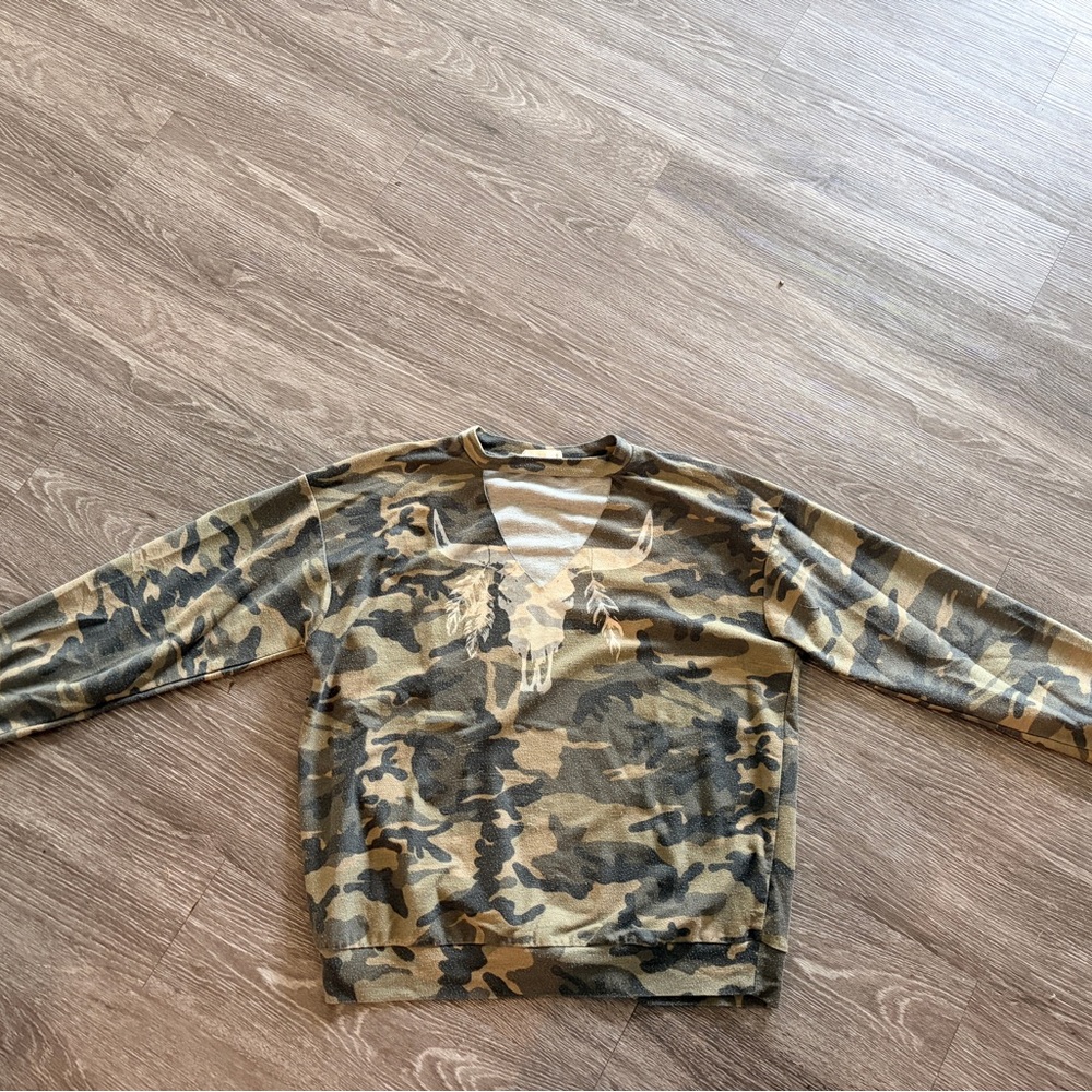 Peach Love California Camouflage Top